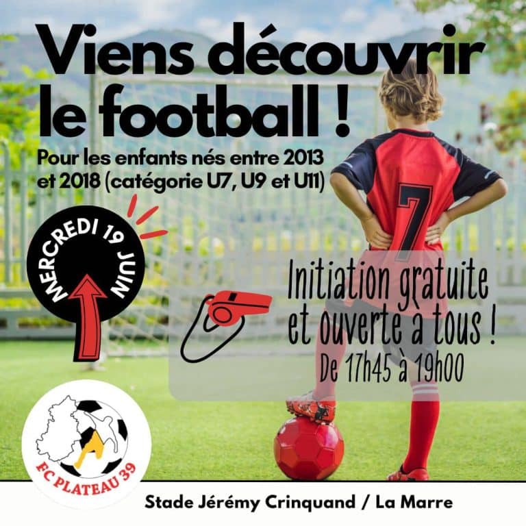 🚨PORTES OUVERTES🚨 Si tu as envie de venir découvrir le football et que tu es né entre 2013 et 2018 alors tu es le bienvenu aux portes ouvertes le mercredi 19 juin à 17h45 au stade de La Marre😆