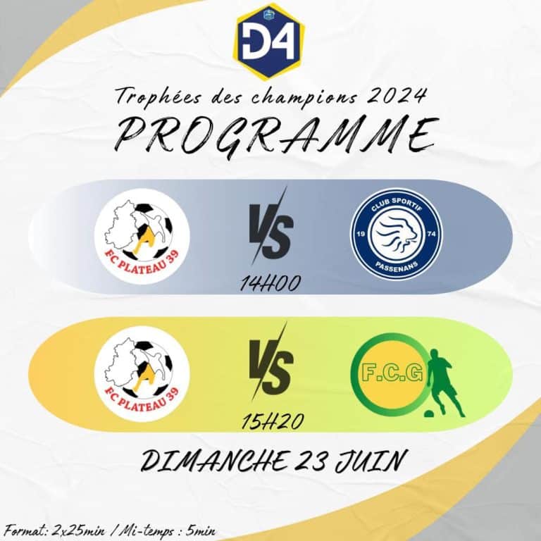 Le FC Plateau 39 en Route pour le Trophée des Champions de D4 !