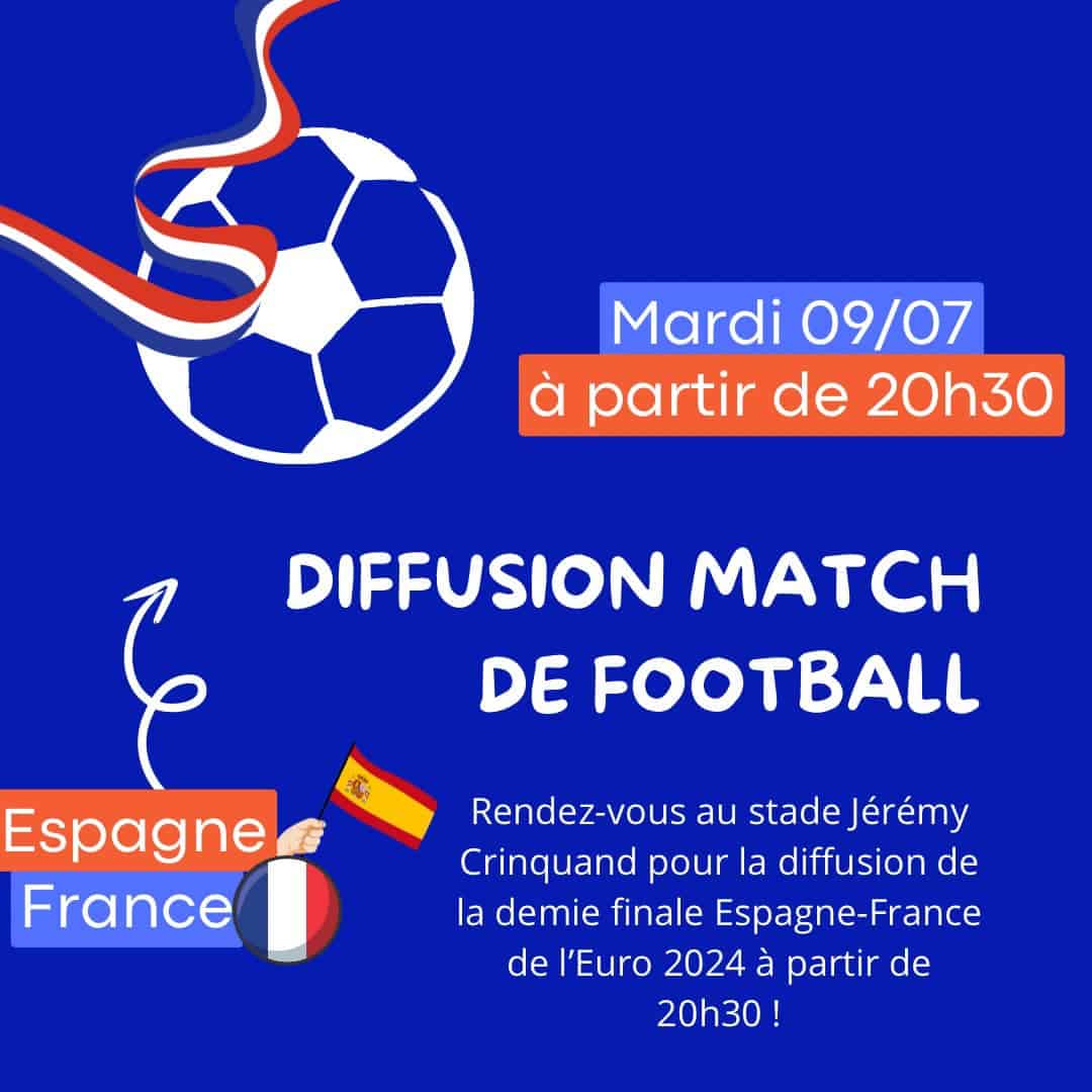 Diffusion du matche France - Espagne demi finale de l'Euro 2024