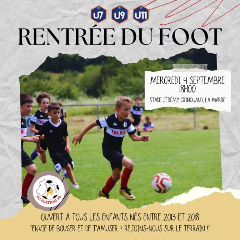 rentrée foot fc plateau 39