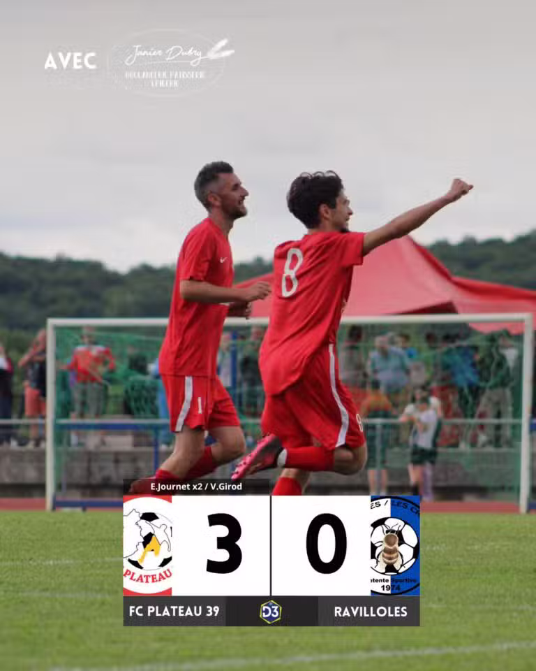 📊 Résultats du week-end : Le FC Plateau 39 prend les commandes du championnat !