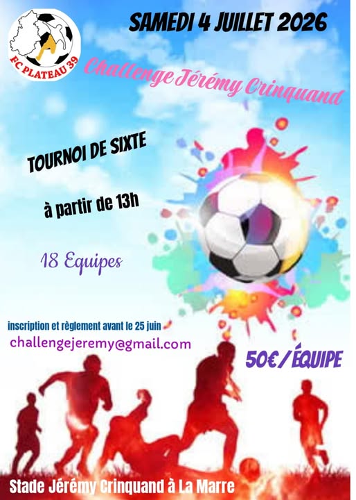 Stade Jérémy Crinquand à La Marre, terrain accueillant le tournoi de sixte du FC Plateau 39