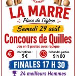 Piste de quilles en extérieur lors d'un concours convivial de village