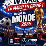 Écran géant et buvette installés au stade de La Marre pour la diffusion de la Coupe du Monde 2026