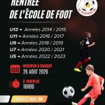 Jeunes joueurs de l'École de Foot du FC Plateau 39 sur le terrain à La Marre