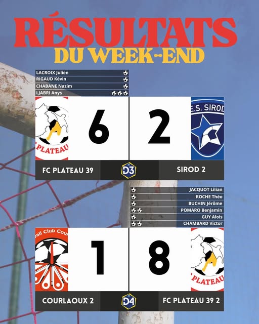 Joueurs du FC Plateau 39 en action lors d'un match de championnat