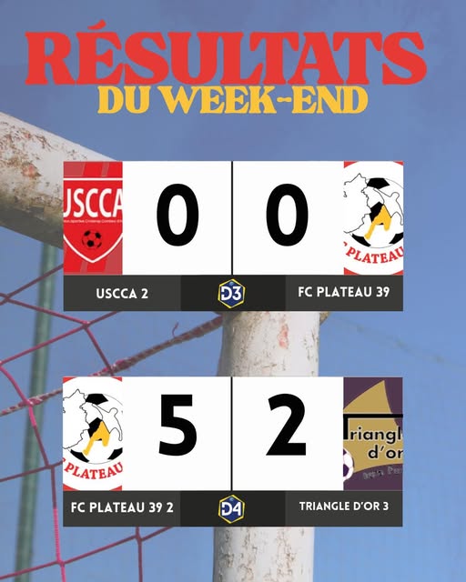 Joueurs du FC Plateau 39 en match sur le terrain lors d'une rencontre du week-end