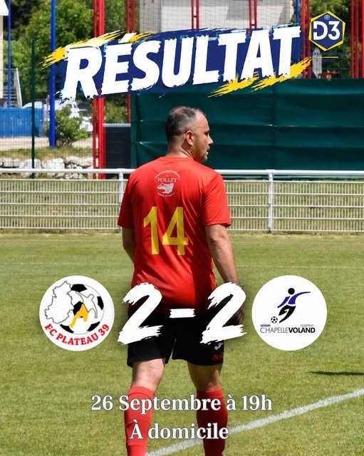 Joueurs du FC Plateau 39 lors du match nul 2-2 face à l'US Chapelle-Voland en D3