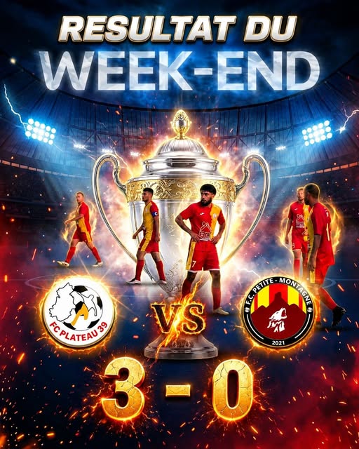 FC Plateau 39 s&rsquo;impose 3-0 en Coupe Départementale